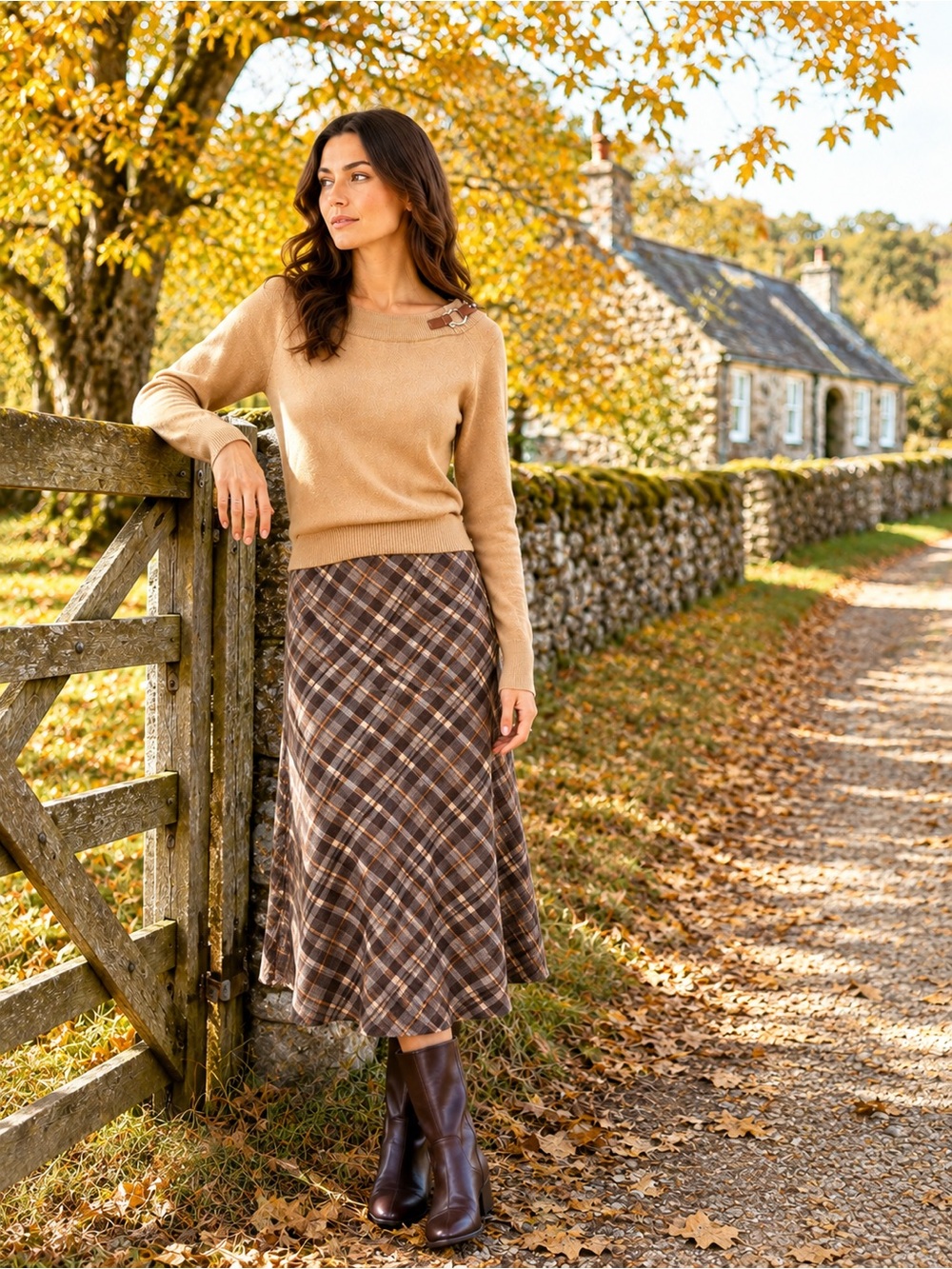 Lauren Ralph Lauren 100% Cotton Equestrian Boatneck Sweater Camel Size M - Picture 10 of 10
